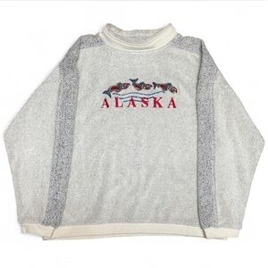 Gray vintage Alaska Sweatshirt with Embroidered Design